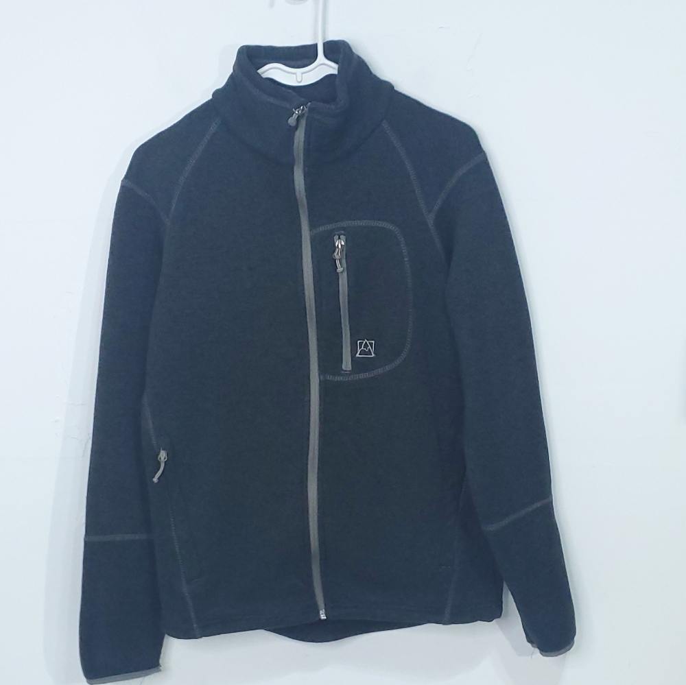 AVALANCHE Mens Size Medium Gray Full Zip Pockets Collared Fleece Jacket